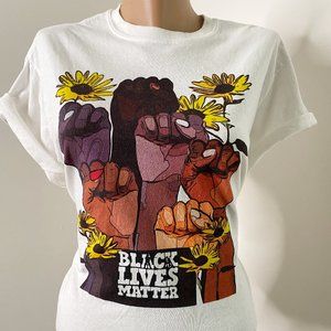 Like new BLM Black Lives Matter T-shirt Top Unisex Cotton Support Black Artists